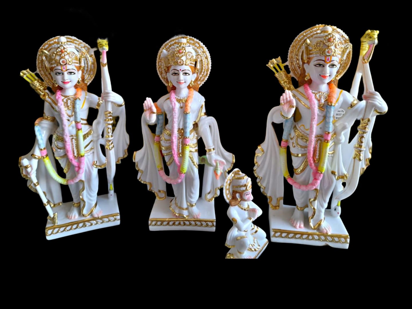 Ram Darbar Marble Murti – Lord Ram, Sita, Lakshman & Hanuman Idol for Home & Temple