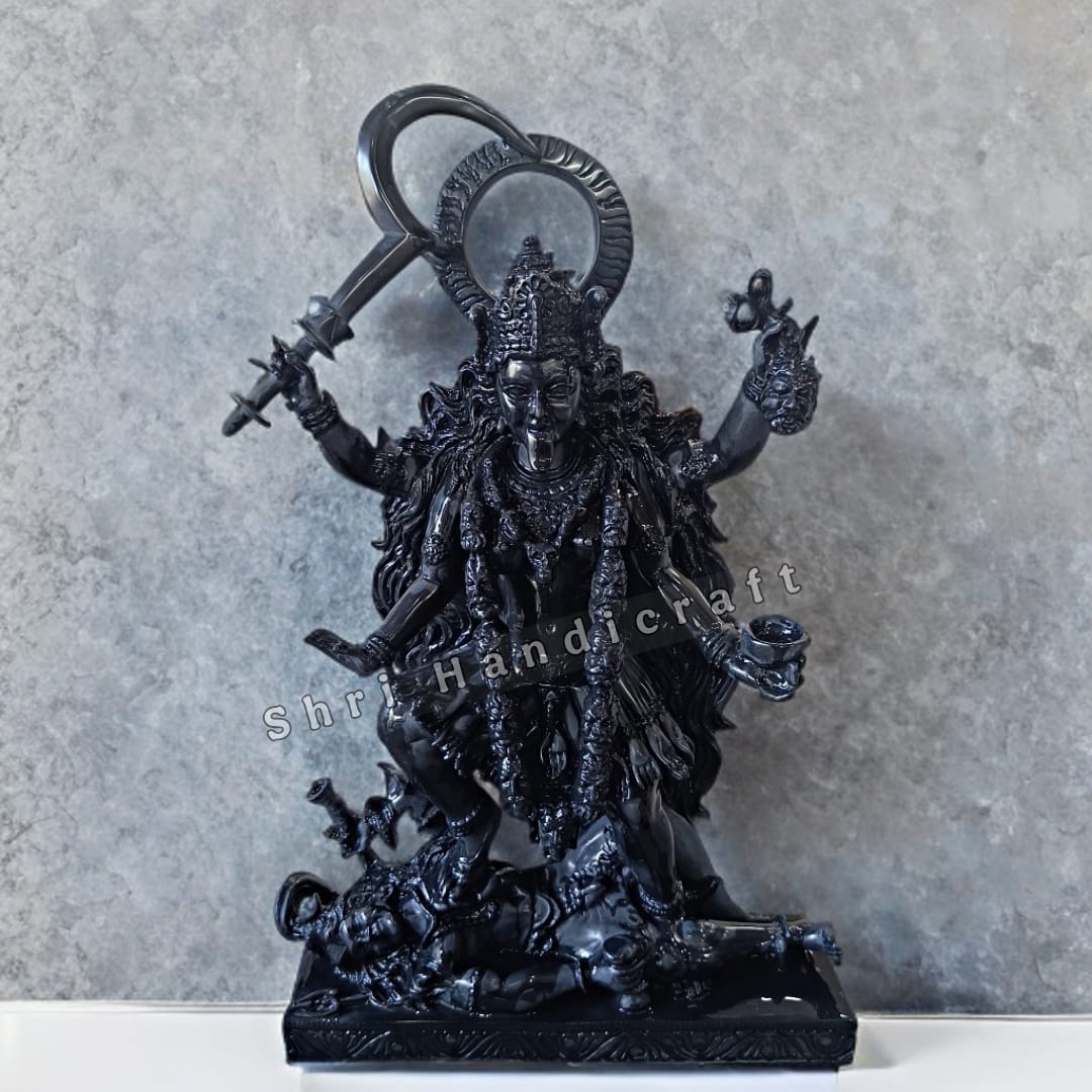 "Kali maa idol in Black Marble – Handcrafted Murti by Shri Handicraft"