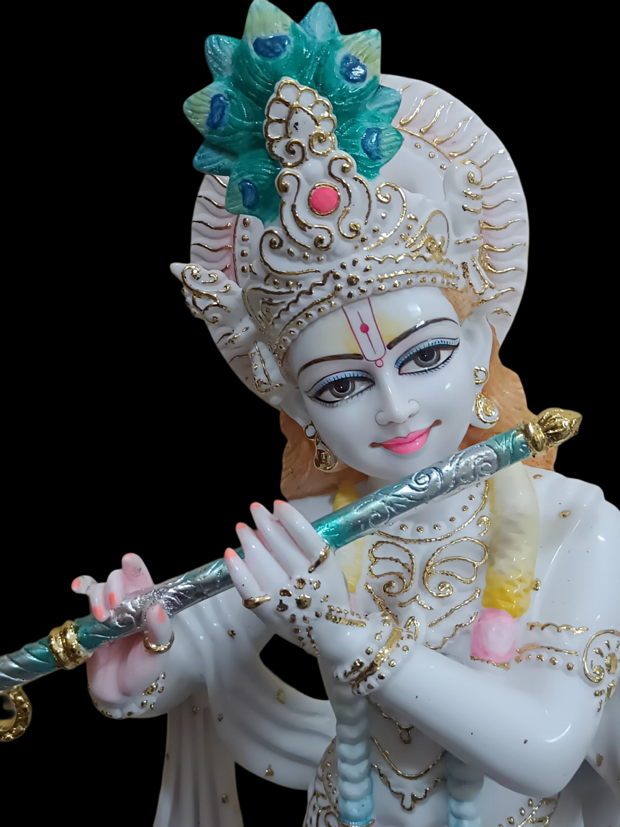 Jugal Jodi Radha Krishna Idol in White Marble – Handcrafted Murti by Shri Handicraft"