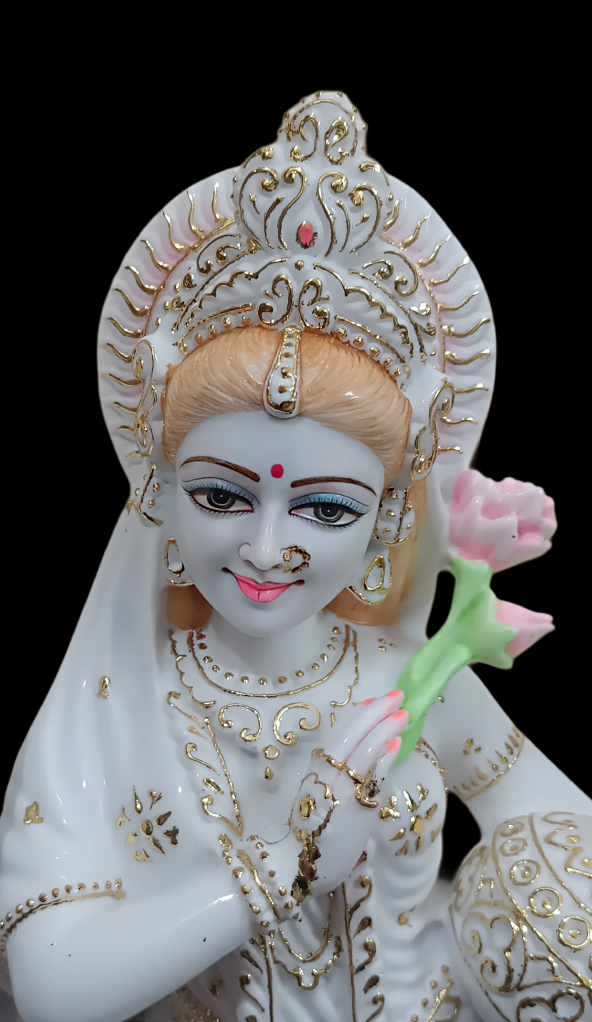 Jugal Jodi Radha Krishna Idol in White Marble – Handcrafted Murti by Shri Handicraft"